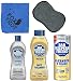 Bar Keepers Friend Cleanser Trio - Mega Bundle (21 Oz Cleanser & Polish Powder | 26 Oz Liquid Soft Cleanser | 13 Oz Cooktop Cleaner) Plus 1 FoxtrotTM Microfiber Towel & 1 Microfiber Scrubber Sponge