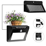 Outdoor Solar Lights, Bcway Waterproof [Separable Solar Panel] Motion Sensor Security Light 10 LEDs with 8' Extension Cord for Indoor, Garden, Fence, Patio, Driveway, Stairs