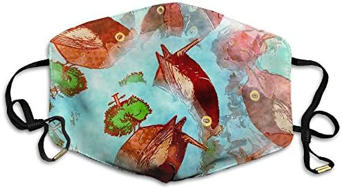 Womens Face Mask Red Fat Fish
