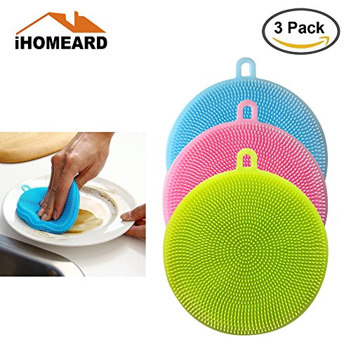 Kitchen Sponge Food-Grade Silicone Dish Sponge - Antibacterial Magic Sponge - Mildew-Free Dishwashing Better Sponges - Antimicrobial Dish Washing Brush - Smart Kitchen Scrubber Cool Kitchen Gadgets