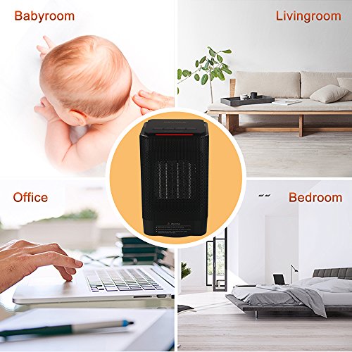 KEYNICE Electric Table Heater 950/450W Warming 5-inch Portable Ceramic Personal Space Heater with Over Heat Protection, Tip over Protection Mini Heater for Home Office Indoor Use - Black
