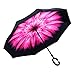 Amagoing Car Inverted Umbrella Double Layer Windproof Reverse Umbrella for Rain Sun