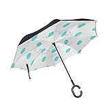 Reverse Umbrella Polka Dot Windproof Anti-UV for