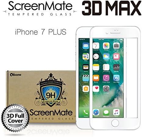 ScreenMate 3D Max Full Cover Tempered Glass Screen Protector (iPhone 7 Plus - 3D Full Cover - White)