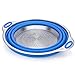 Oberhaus Premium Collapsible Silicone Colander/Strainer with Stainless Steel Base (Available Colors: Red, Blue and Green) (Blue)