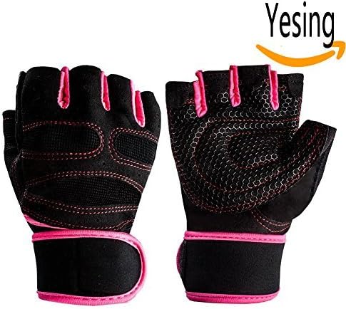 Half-Finger Fitness Gloves,Yesing Anti-Slip Gloves for Outdoor Sports, Cycling,Fitness (Pink, M)