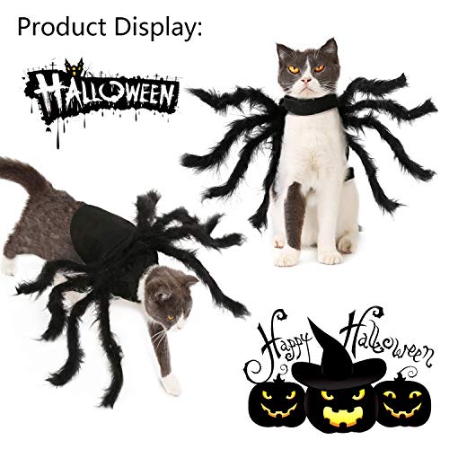 Vehomy Halloween Pet Cat Spider Costume Harness Clothes for Cats and