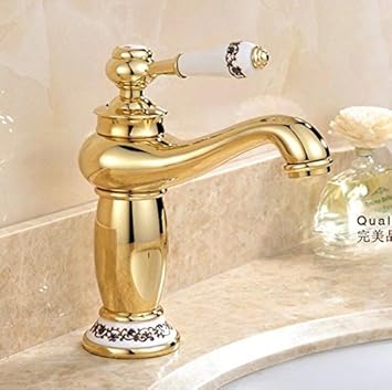 Zhzhco Kupfer Badezimmer Blau Und Weiss Jade Gold Wasserhahn Hot Und Cold Continental Vergoldet Wasserhahn Wc Wasserhahn Amazon De Kuche Haushalt