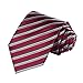 HISDERN Red Extra Long Plaid Checkered Tie Handkerchief Woven Classic Silk Men's Necktie & Pocket Square Set for Wedding Party