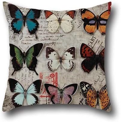 Cool Joe Cartoon Printed Square Hugging Pillow Cover Butterfly Art Indoor/outdoor Pillow Case Protector Waterproof 100% Cotton For Maximum Softness 20*20