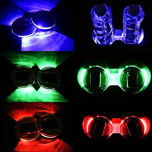 Best Quality - Drinks Holders - Hot Sale 1 Pair Solar Energy Cup Holder Bottom Pad Mat Bottle Drinks LED Light Built-in Vibration&Light Sensor for Universal Car - by VietFA - 1 PCs