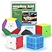 Unplugkid QiYi MoFangGe Stickerless Speed Cube Set - Certified QiYi WCA Quality Competition Speed Cube Bundle | Glow in the Dark Mirror Cube Megaminx Skewb Square 1 | 4 Display Stands, Strategy Guide