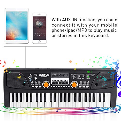 image for WOSTOO Kids Piano Keyboard 49 Keys- Multi-function Portable Piano Keyb