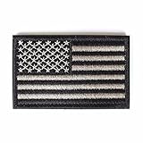USA Tactical Morale American Flag Embroidered Velcro Patch by Backwoods Barnaby (Black & White, 2