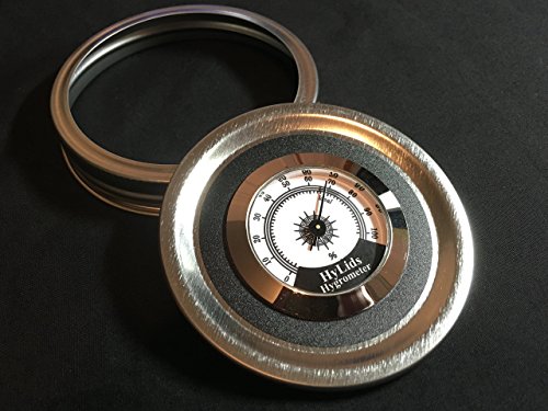 HyLids - Curing Jar Humidor Lids (6 pack 59.95) Analog Hygrometer Lids make a great stash jar too! Wide Mouth 3 3/8"