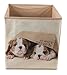 Clever Creations Kids Collapsible Storage Organizer and Ottoman, Perfect Animal Themed Toy Chest for Storing Books, Shoes, Games and More, Puppies in Bag
