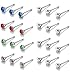Fystir 120pcs 22G Small Nose Rings Studs Piercings Jewelry Stainless Steel 1.5mm 2mm 3mm a Set (120Pcs 3 Sizes)