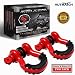 AUTMATCH Shackles 3/4" D Ring Shackle (2 Pack) 41,887Ib Break Strength with 7/8" Screw Pin and Shackle Isolator & Washers Kit for Tow Strap Winch Off Road Towing Accessory Jeep Vehicle Recovery Red