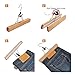 JS Hanger Natural Solid Wooden Collection Slack Hanger, Wood Skirt Hangers, Natural Polished, Set of 10