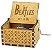 HOSALA Let It Be Classical Music Box Handmade Laser Engraved Vintage Wooden Hand Crank Musical Box Gifts for Wedding Birthday/Christmas/Valentine's Day (let it be)