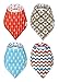 Double Sided Baby Bandana Bibs for Boys & Girls - Gift Set of 4 - 100% Organic & Absorbent Cotton - Unisex Design for Any Newborn or Infant. Perfect Drool Scarf Quality - Lifetime Warranty