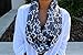 Pop Fashion Shop Womens Interlocking Chain Square Pattern Scarf with Zipper Pocket (Grey)
