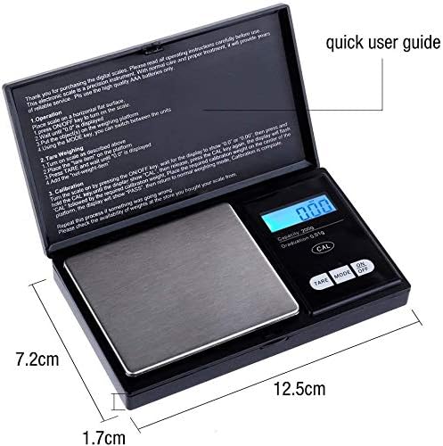 Zacro Digital Kitchen Scale Portable Pocket Scale 200g X 0.01g Mini Weighing Scale Jewelry Scale with LCD Display Batteries Included - Image 5
