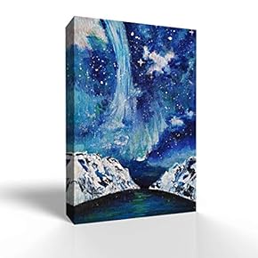 Canvas Wall Art for Living Room,Bedroom Home Artwork Paintings Quiet Starry Night Ready to Hang - 12x18 inches