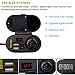 ShinePick 5V/3A Dual USB Charger Socket Waterproof Motorcycle Handlebar & Rear View Mirror Clamp Power Adapter Charger with Cigarette Lighter Socket, Clock and Voltmeter for Phones/Tablets/GPS