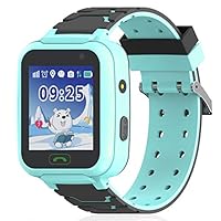 Kids Smartwatch Waterproof Phone with WiFi/GPS/LBS Tracker - Smart Watch for Girls Boys with SOS Call Camera Touch Screen Game Alarm Children Digital Wrist Watch Gift Electronic Watch Toys (Blue) ...