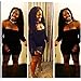 TOB Women's Sexy Bodycon Ruched Off Shoulder Lace up Club Mini Dress Black