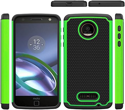 Moto Z Force Case,LKsung Hybrid Case 2 in 1 Hard PC+ Soft TPU Impact Protection Heavy Duty Shockproof Full-Body Protective Case for  Motorola Moto Z Force (green)