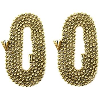 Pack Of 2 Pull Chain Extension, 36 Inch, Brass 3-Feet Beaded Chain With Connector