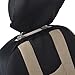 BDK Sport Series Rome Sport Beige Tan Seat Covers w/Split Bench & Tan Tattoo Carpet Mats Full Set
