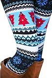 COCOLEGGINGS Womens Snowflake Reindeer Patterned Christmas Footless Leggings