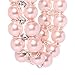 Veenajo Beautiful 2 Rows Simulated Pearl Rhinestone Decor Elastic Stretch Bracelet for Women(pink)