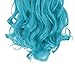 Creamily 8 Pcs Full Head Party Highlights Clip on in Hair Extensions Multi-Colors Synthetic Hairpieces (20-Inch Curly,Baby Blue)