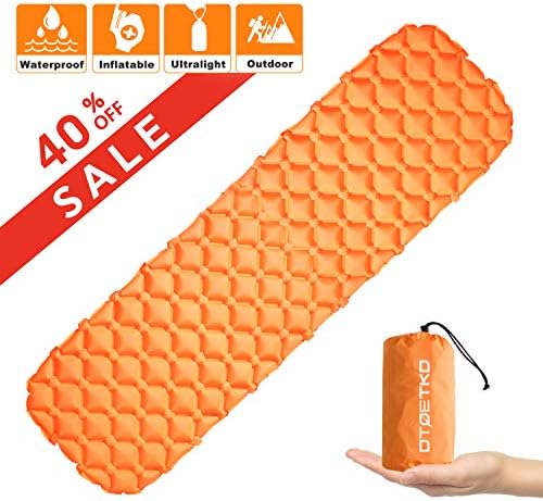 DTOETKD Inflatable Sleeping Mat Ultralight Camping Sleeping Pad Compact & Waterproof Folding Camping Air Mattress for Outdoor Hiking Backpacking Tent Hammock Sleeping Bag