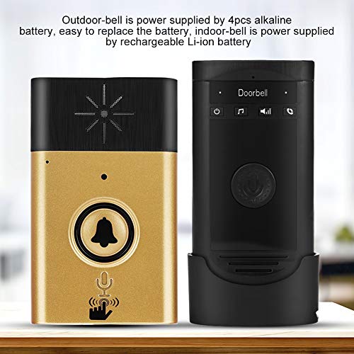 Yesbaby Wireless Voice Intercom Doorbells Two-Way Talk Home Doorbell Intercom Kit (Color : Gold) - Thumbnail 3