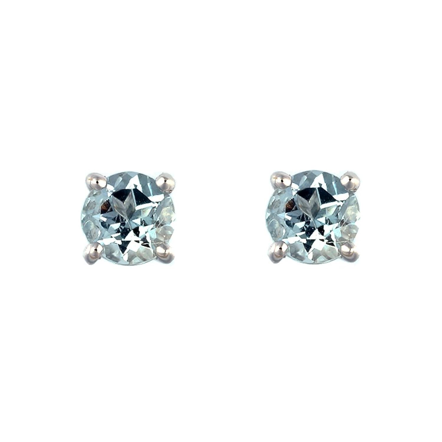 Ivy Gems Pendientes de oro blanco con aguamarina