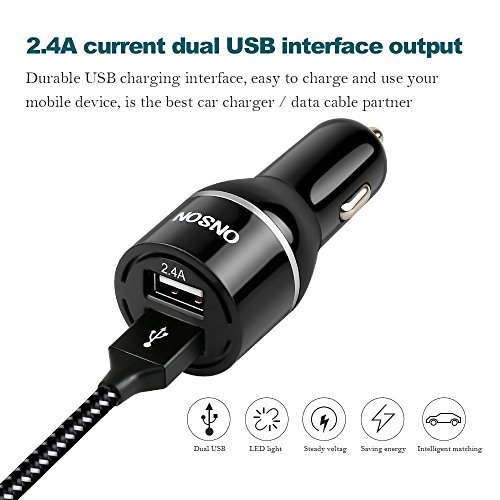 Wzs Car Charger 24w 4 8a Rapid Dual Port Usb Car Charger Adapter