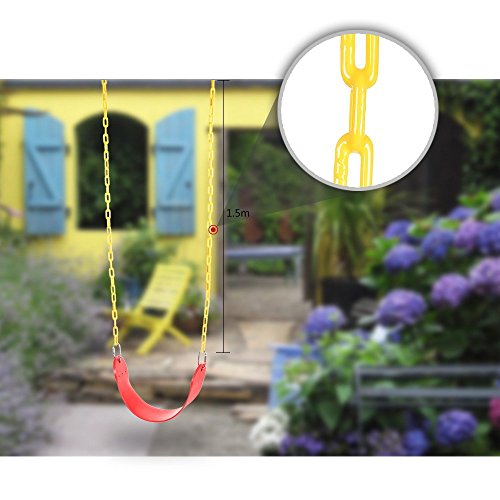 JGS Baby Swing Set Sets-Iron Chain Outdoor Playset-Backyard Playground Equipment(US STOCK) (Red)