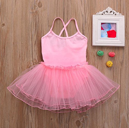 1-7 Years Old Girls,Yamally_9R Toddler Girls Ballet Dress Leotard Dance Skirt Gymnastics Strap Dancewear Clothes (4T, Pink)