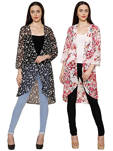 2day women's georgette long shrug (pack of 2)