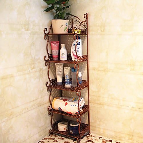3-Tier Bronze Metal Bookshelf Rack,Garden Plant / Phone Stand Corner Accent Table Bookshelf