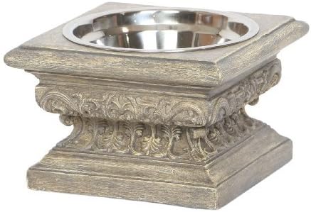 Unleashed Life Adour Collection Raised Feeder in Aged Stone Finish, Small by Unleashed Life