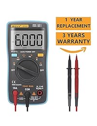 Multímetro digital (6000 cuentas palm size True RMS multímetro actual Ohm Auto Manual Luz de fondo AC Voltaje DC Amperímetro