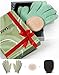 Exfoliating Gloves 3 in 1 Premium Pack for Body and Face - with hammam glove natural loofah pad - e-book with 7 Homemade scrub recipes plus body care tips - perfect gift set - get soft healthy skin