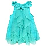 iiniim Baby Girls Princess One-piece Romper Jumpsuit Wedding Flower Girl Dress Blue 9-12 Months