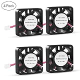 4 PCS 3D Printer Cooling Fan, 40mm x 40mm x 10mm Oil Bearing Cooling Fan with 2 Pin Terminal for Hotend Extruder Heatsinks Makerbot MK7 MK8 CPU Chip Arduino(12V 0.08A)